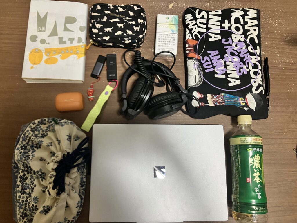 aceスリファムにいれている荷物